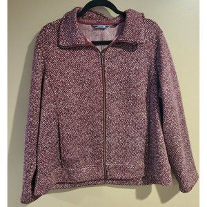Women's Red Heathered Land's End Full Zip, Size XL 18